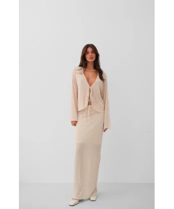 Düşük Bel Maxi Boy Etek