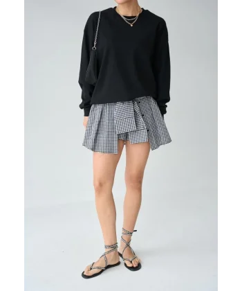 Düz SweatShirt - Siyah