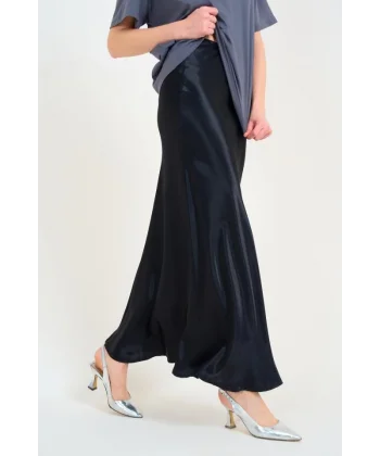 Düz Uzun aten Etek  iyah