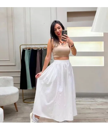 Elastik Belli Midi Etek