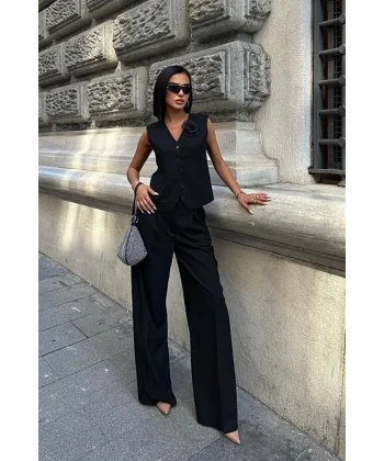 Elayne Akseuarlı Detay Yelek Takım 9900