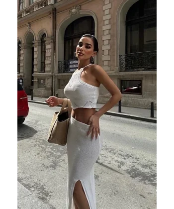 Elena Yırtmaç Detay Crop Takım 9834