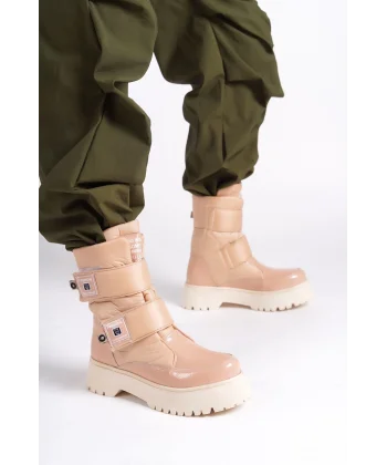 ELISA Cırt Cırtlı  Paraşüt Kumaş Rugan Kadın Bot RTT - Ten