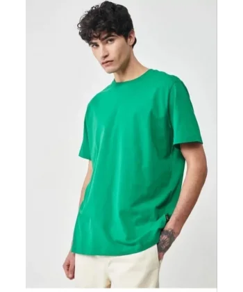 Erkek 24/1 Düz A Kalite Oversize T-shirt - Yeşil