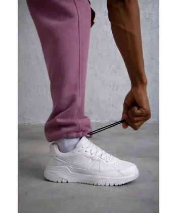 Erkek Baggy Alt Eşofman - Gül Kurusu