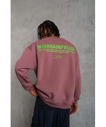 Erkek Baskılı Sweat - Gül Kurusu