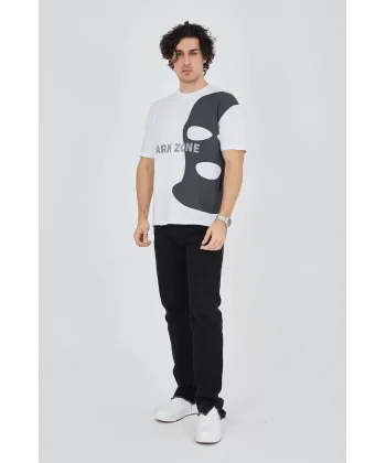 Erkek Baskılı T-Shirt - Beyaz