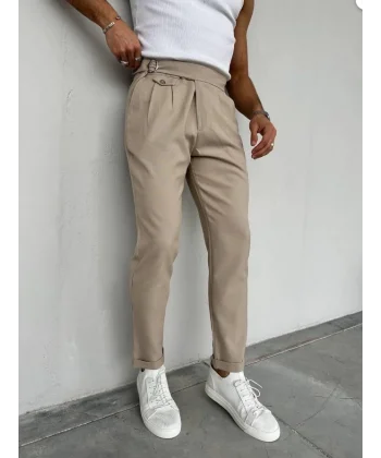 Erkek Bel Toka Detaylı Pileli Pantolon