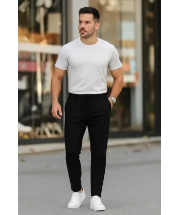 Erkek Beli Bağcıklı Jogger Pantolon