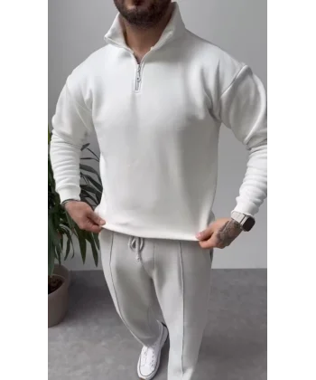 Erkek Beyaz Sweatshirt