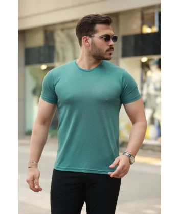 Erkek Bisiklet Yaka Basic Kısa Kollu Tişört