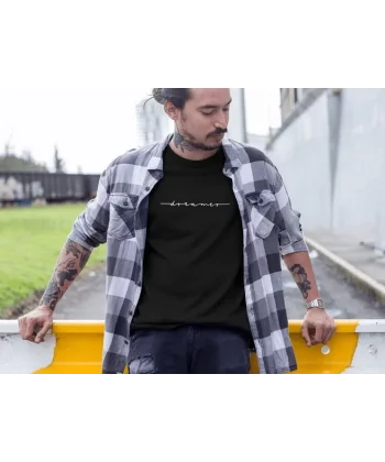 Erkek Bisiklet Yaka Baskılı Oversize T-Shirt - Siyah