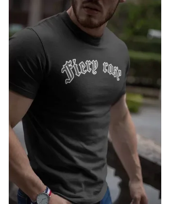 Erkek Bisiklet Yaka Baskılı Oversize T-Shirt - Siyah