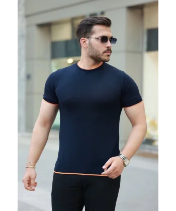 Erkek Bisiklet Yaka Kısa Kollu Tişört