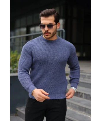 Erkek Bisiklet Yaka Örme Kazak