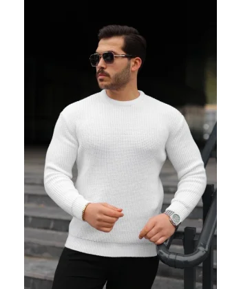 Erkek Bisiklet Yaka Örme Kazak