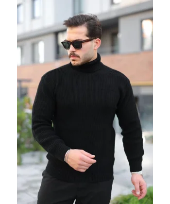 Erkek Boğazlı Örme Kazak