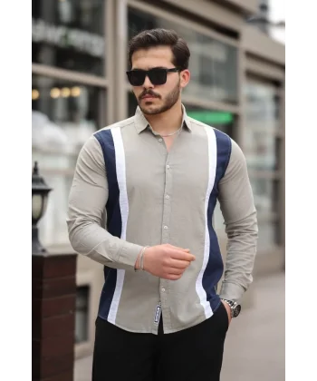 Erkek çizgi Desenli Gömlek