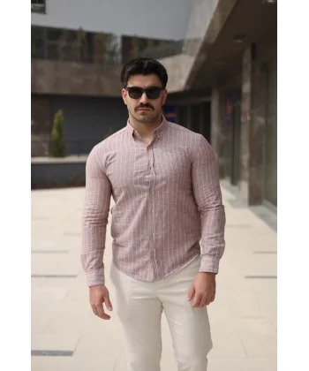Erkek çizgi Desenli Gömlek