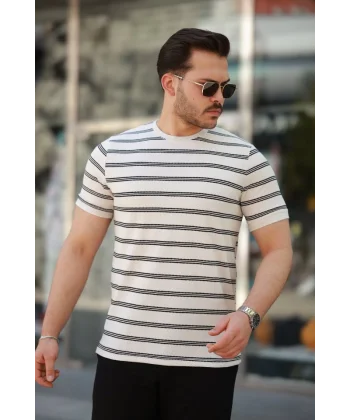 Erkek çizgili Kısa Kollu T-shirt