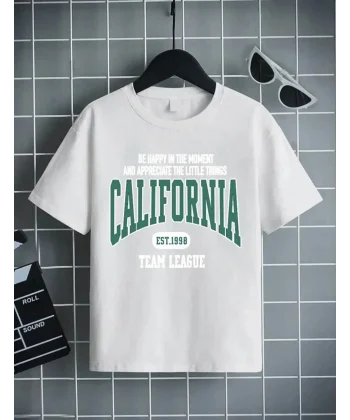 Erkek Çocuk Baskılı T-Shirt - Gri