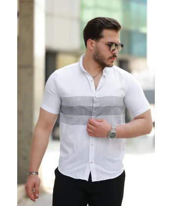 Erkek Desenli Kısa Kollu Gömlek