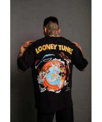 Erkek Dijital Baskılı T-Shirt - Siyah