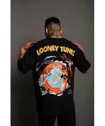 Erkek Dijital Baskılı T-Shirt - Siyah