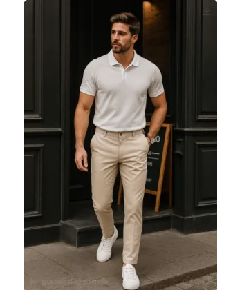 Erkek Düz Kesim Bilek Boy Kumaş Pantolon