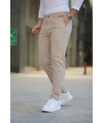 Erkek Düz Kesim Bilek Boy Kumaş Pantolon