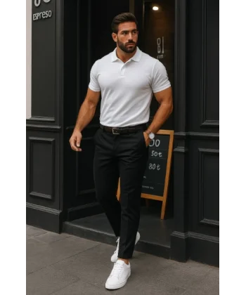 Erkek Düz Kesim Bilek Boy Kumaş Pantolon