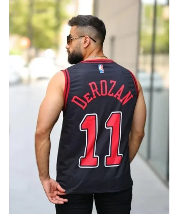 Erkek İki İplik Dijital Baskılı T-shirt - Siyah