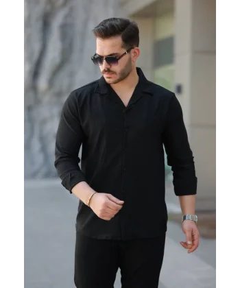 Erkek Kadife Dokulu Uzun Kollu Gömlek