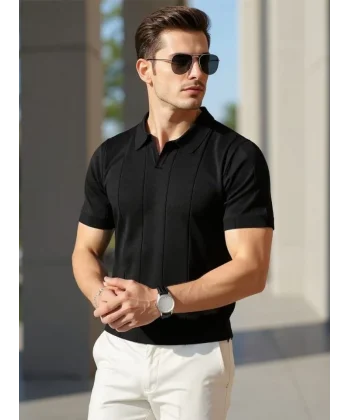 Erkek Kısa Kollu Polo Yakalı Triko Tshirt