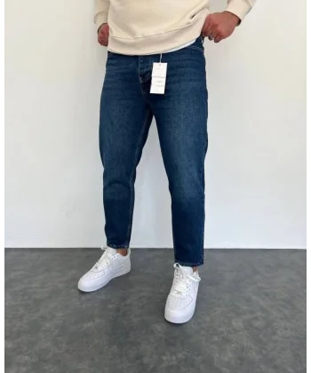 Erkek Lacivert Mom Jean 