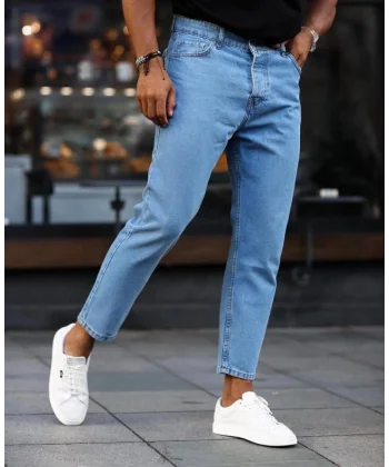 Erkek Mavi Mom Jean