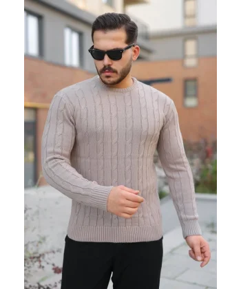 Erkek örgü Desen Bisiklet Yaka Kazak