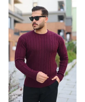 Erkek örgü Desen Bisiklet Yaka Kazak