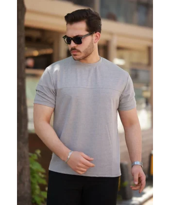 Erkek Oversize Bisiklet Yaka Kısa Kollu T-shirt