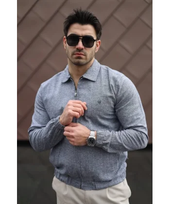 Erkek Pamuklu Keten Kumaş Ceket