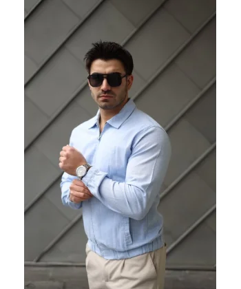 Erkek Pamuklu Keten Kumaş Ceket