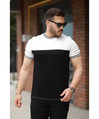 Erkek Parçalı Renk Oysho Kumaş Kısa Kollu Tişört