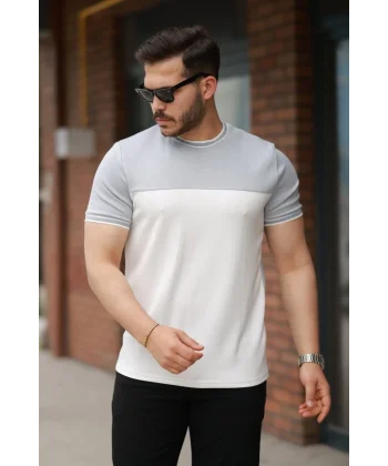 Erkek Parçalı Renk Oysho Kumaş Kısa Kollu Tişört