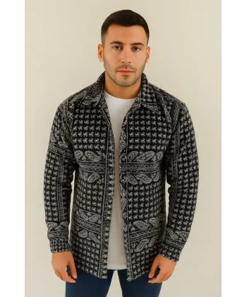 Erkek Polar Fermuarlı Sweatshirt – Kapüşonsuz, Cepli, Yumuşak Dokulu, Oversize Rahat Kalıp, Kışlık Sıcak Tutan Fermuarlı Üst - Siyah