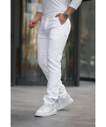 Erkek Rahat Keten Pantolon