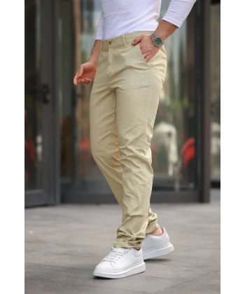 Erkek Rahat Keten Pantolon