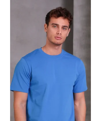 Erkek Relax Fit Bisiklet Yaka %100 Pamuk Rahat Kesim Basic Tişört