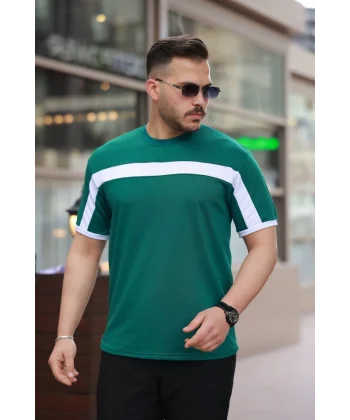 Erkek şerit Detaylı Kısa Kollu T-shirt