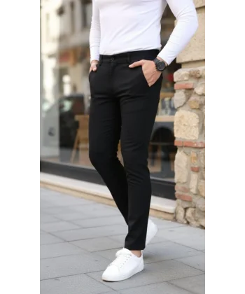 Erkek Slim Fit Likralı Gabardin Pantolon
