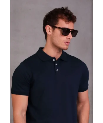 Erkek Slim Fit Pamuklu Yumuşak Doku Nefes Alan Kumaş Yakalı Tişört